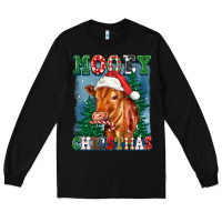Black mooey christmas heifer Long Sleeve Tee - FaDigitalArtStudio