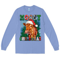 Colony Blue mooey christmas heifer Long Sleeve Tee - FaDigitalArtStudio