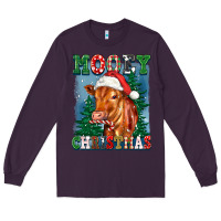 Plum mooey christmas heifer Long Sleeve Tee - FaDigitalArtStudio
