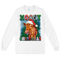 White mooey christmas heifer Long Sleeve Tee - FaDigitalArtStudio