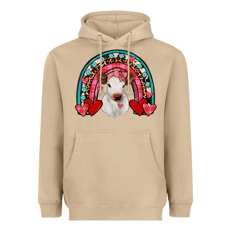 Valentines Heifer Rainbow Heavyweight Hoodie by JahusDesignShop | Teevron