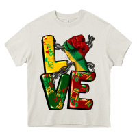 Cream love juneteenth Heavy Core Tee - CowGirlArtShop