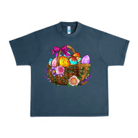 Midnight Navy Easter Eggs Hamper Urban Heavy Tee - BundleAndBundleShop