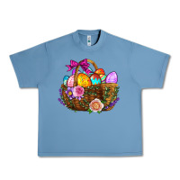 Pebble Blue Easter Eggs Hamper Urban Heavy Tee - BundleAndBundleShop