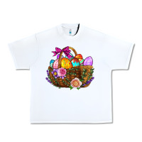 White Easter Eggs Hamper Urban Heavy Tee - BundleAndBundleShop