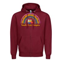Burgundy back to school rainbow teach love inspire Zipper Hoodie - AdoDesignShop