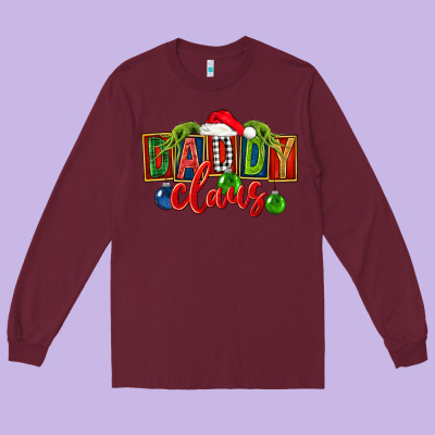 Christmas Daddy Claus Long Sleeve Tee Designed By Fadigitalartstudio