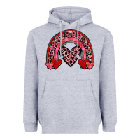 Heather Grey valentines heart rainbow Heavyweight Hoodie - JahusDesignShop