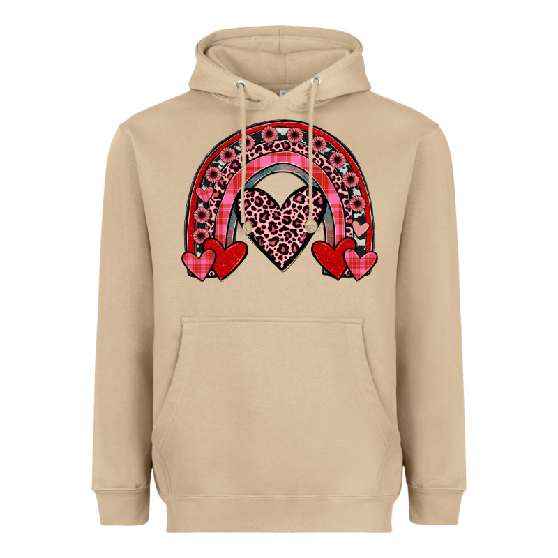 Valentines Heart Rainbow Heavyweight Hoodie by JahusDesignShop | Teevron