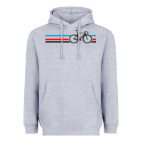 Heather Grey bike stripes Heavyweight Hoodie - artisFamous
