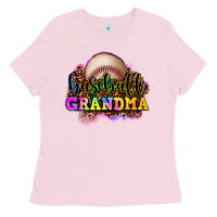 Bubblegum Pink baseball grandma Ladies Tee - OliviaCreatesArt