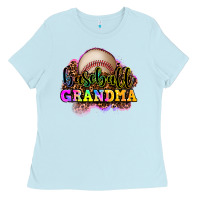Baby Blue baseball grandma Ladies Tee - OliviaCreatesArt