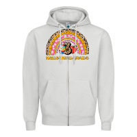 Dove Grey back to school rainbow hello third grade Zipper Hoodie - AdoDesignShop