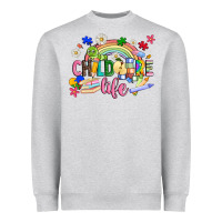 Heather Grey childcare life Heavyweight Sweatshirt - JahusDesignShop