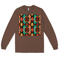 Chestnut native american aztec seamless pattern Long Sleeve Tee - BundleAndBundleShop