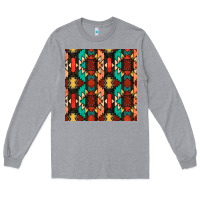 Heather Grey native american aztec seamless pattern Long Sleeve Tee - BundleAndBundleShop