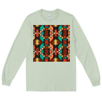 Matcha native american aztec seamless pattern Long Sleeve Tee - BundleAndBundleShop