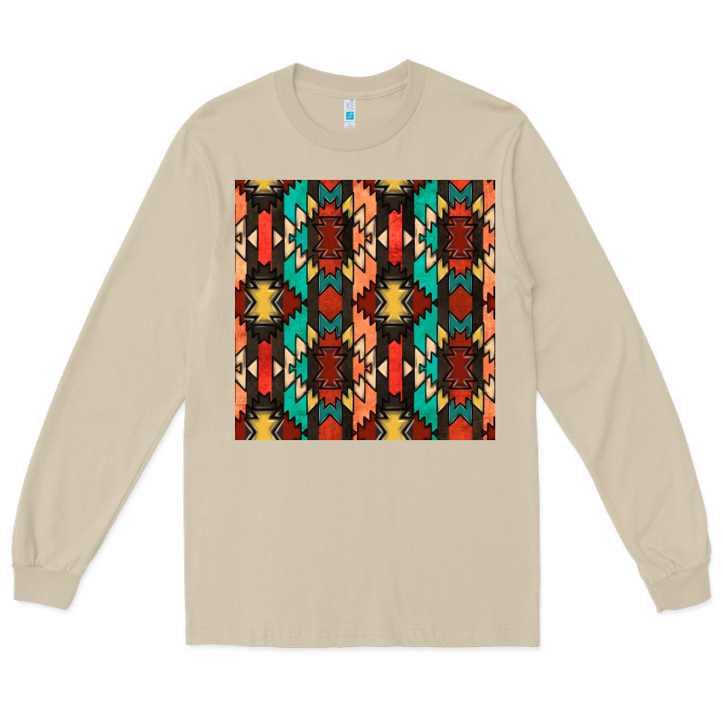 Native American Aztec Seamless Pattern Long Sleeve Tee by BundleAndBundleShop | Teevron