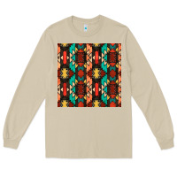 Mushroom native american aztec seamless pattern Long Sleeve Tee - BundleAndBundleShop