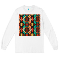 White native american aztec seamless pattern Long Sleeve Tee - BundleAndBundleShop