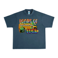 Midnight Navy Loads of luck with school bus St. Patrick's Day Urban Heavy Tee - FaDigitalArtStudio