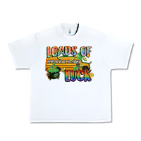 White Loads of luck with school bus St. Patrick's Day Urban Heavy Tee - FaDigitalArtStudio