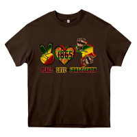 Chocolate Brown peace love juneteenth Heavy Core Tee - CowGirlArtShop