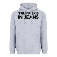 Heather Grey trump skis in jeans Heavyweight Hoodie - artisFamous