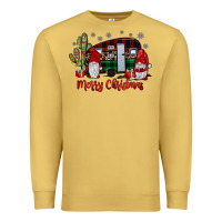 Antique Gold merry christmas gnome caravan Premium Sweatshirt - JahusDesignShop