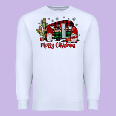 Merry Christmas Gnome Caravan Premium Sweatshirt Designed By Jahusdesignshop