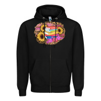 Black books sunflower back to school background Zipper Hoodie - AdoDesignShop