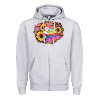 Heather Grey books sunflower back to school background Zipper Hoodie - AdoDesignShop