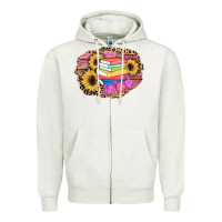 Oatmeal Heather books sunflower back to school background Zipper Hoodie - AdoDesignShop
