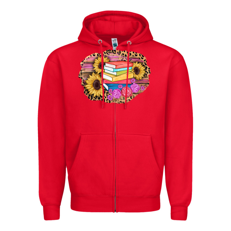 Books Sunflower Back To School Background Zipper Hoodie by AdoDesignShop | Teevron