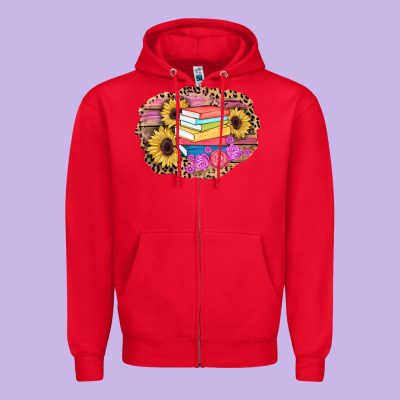 Books Sunflower Back To School Background Zipper Hoodie Designed By Adodesignshop