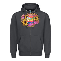Smoke books sunflower back to school background Zipper Hoodie - AdoDesignShop