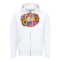 White books sunflower back to school background Zipper Hoodie - AdoDesignShop