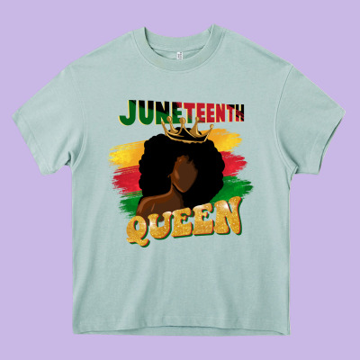 Juneteenth Queen Black Woman Afro Queen Heavy Core Tee Designed By Cowgirlartshop