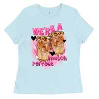 Baby Blue We're a perfect match Valentine's Day Ladies Tee - FaDigitalArtStudio