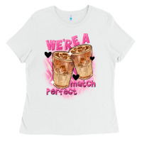 White We're a perfect match Valentine's Day Ladies Tee - FaDigitalArtStudio