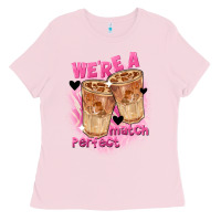 Bubblegum Pink We're a perfect match Valentine's Day Ladies Tee - FaDigitalArtStudio