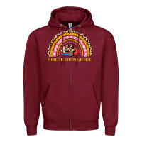 Burgundy back to school rainbow hello fourth grade Zipper Hoodie - AdoDesignShop