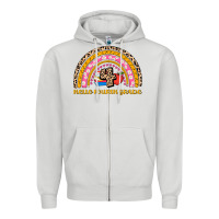 Dove Grey back to school rainbow hello fourth grade Zipper Hoodie - AdoDesignShop