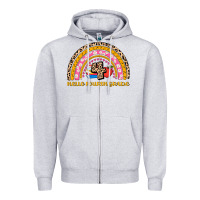 Heather Grey back to school rainbow hello fourth grade Zipper Hoodie - AdoDesignShop