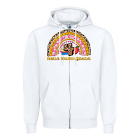 White back to school rainbow hello fourth grade Zipper Hoodie - AdoDesignShop