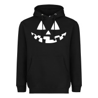 Black halloween jack o lantern (white) Heavyweight Hoodie - artisFamous