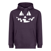 Plum halloween jack o lantern (white) Heavyweight Hoodie - artisFamous