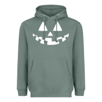 Sage halloween jack o lantern (white) Heavyweight Hoodie - artisFamous