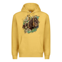Antique Gold missouri horse floral background Premium Hoodie - LillyAllenDesigns