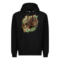 Black missouri horse floral background Premium Hoodie - LillyAllenDesigns